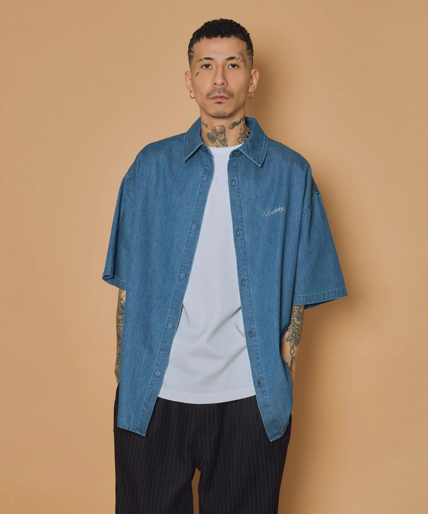 Loose fit denim shirt