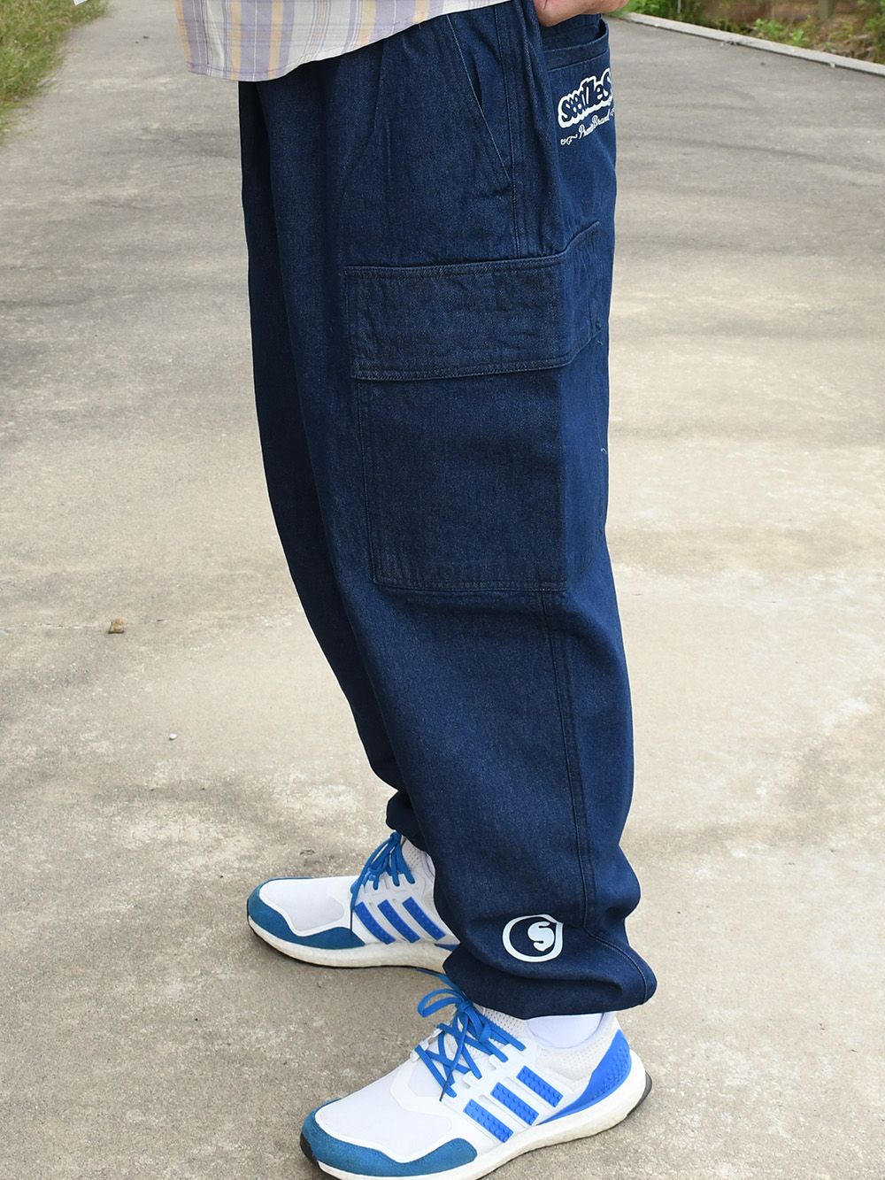 sd denim wide easy cargo pants