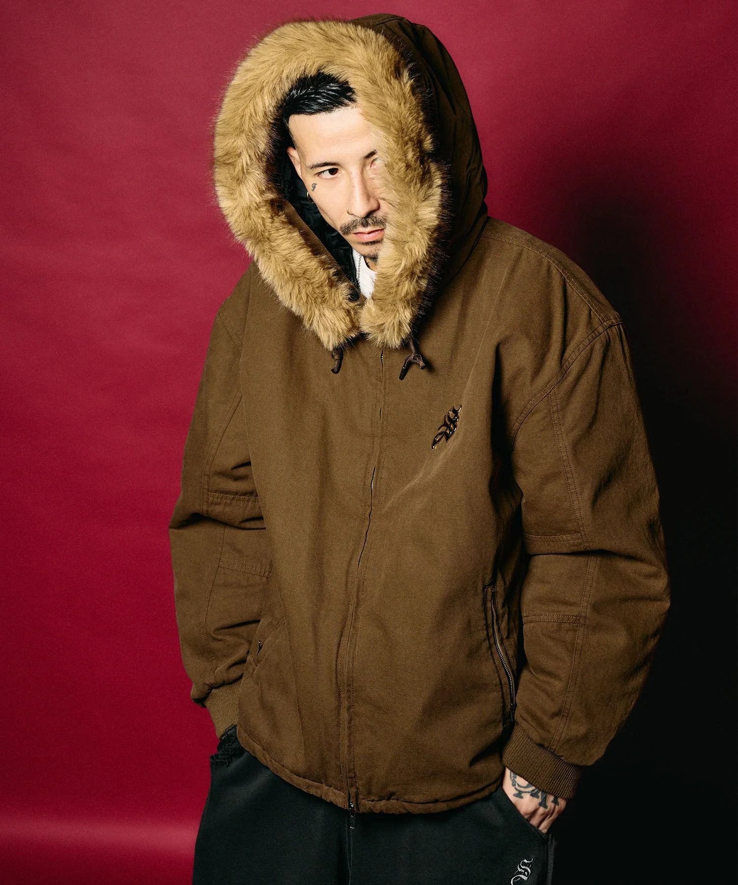 Metal logo padded jacket