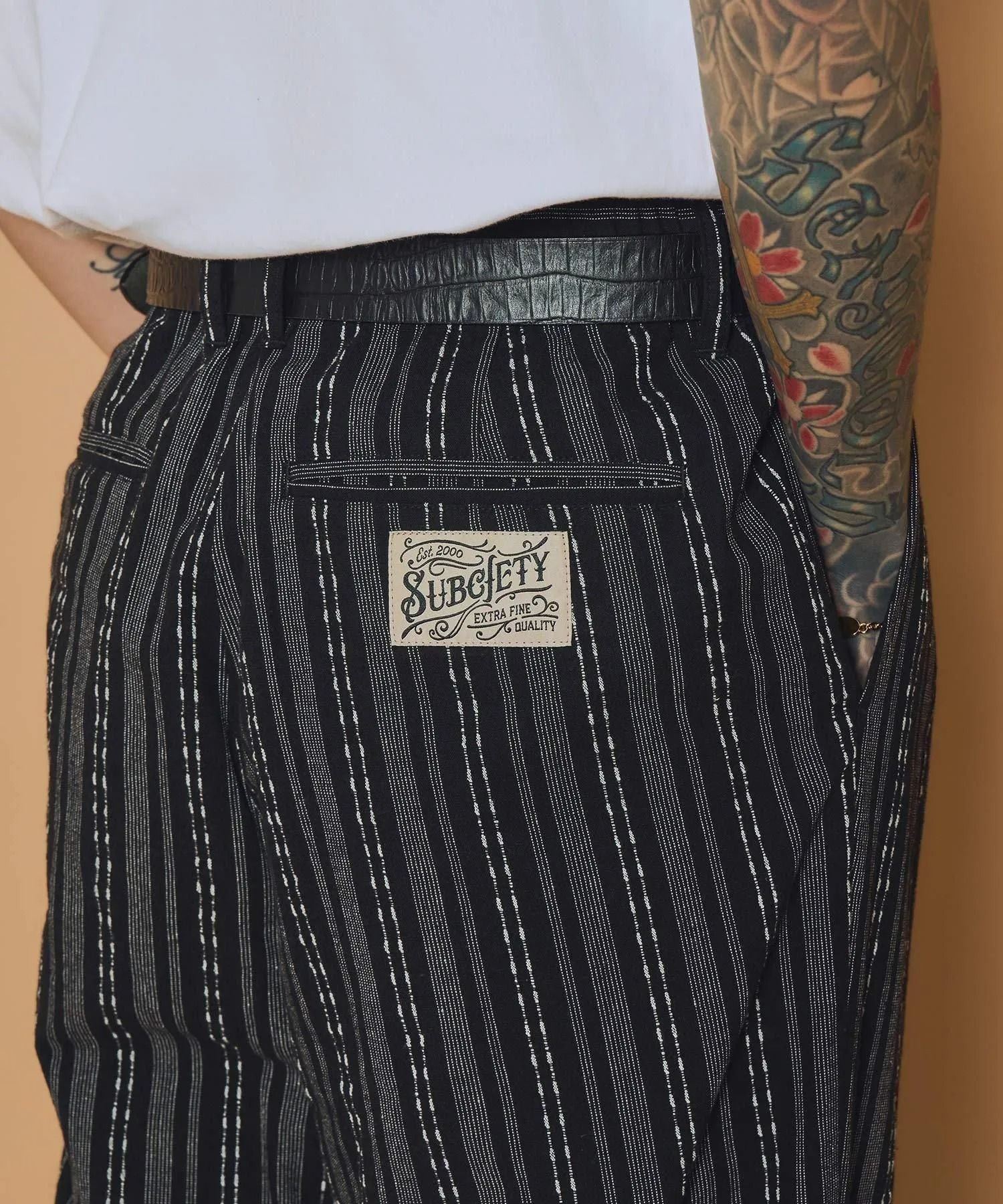 Jacquard stripe slacks