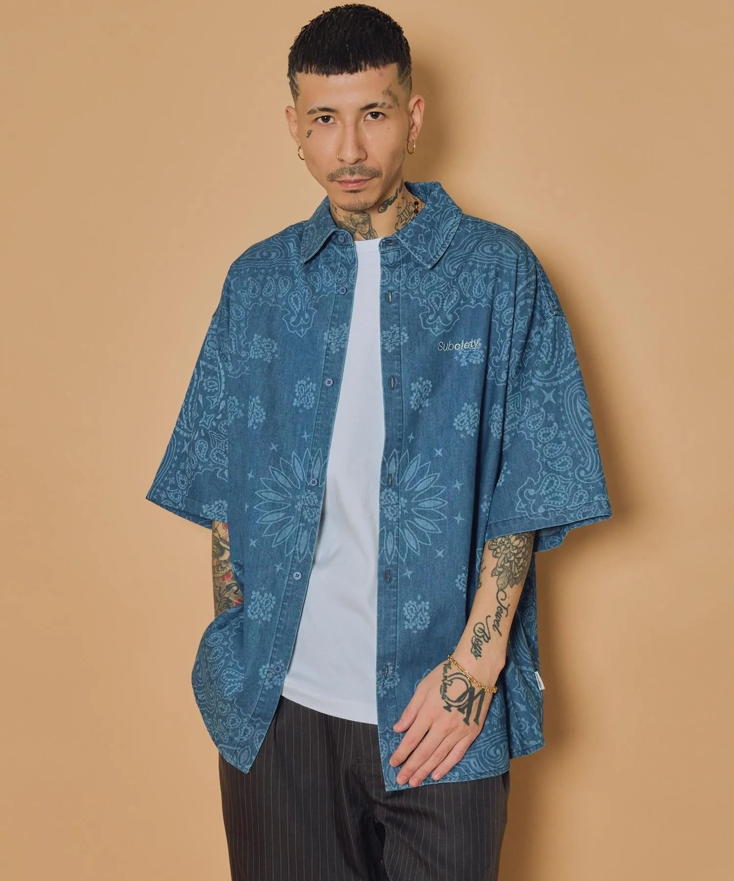Loose fit denim shirt