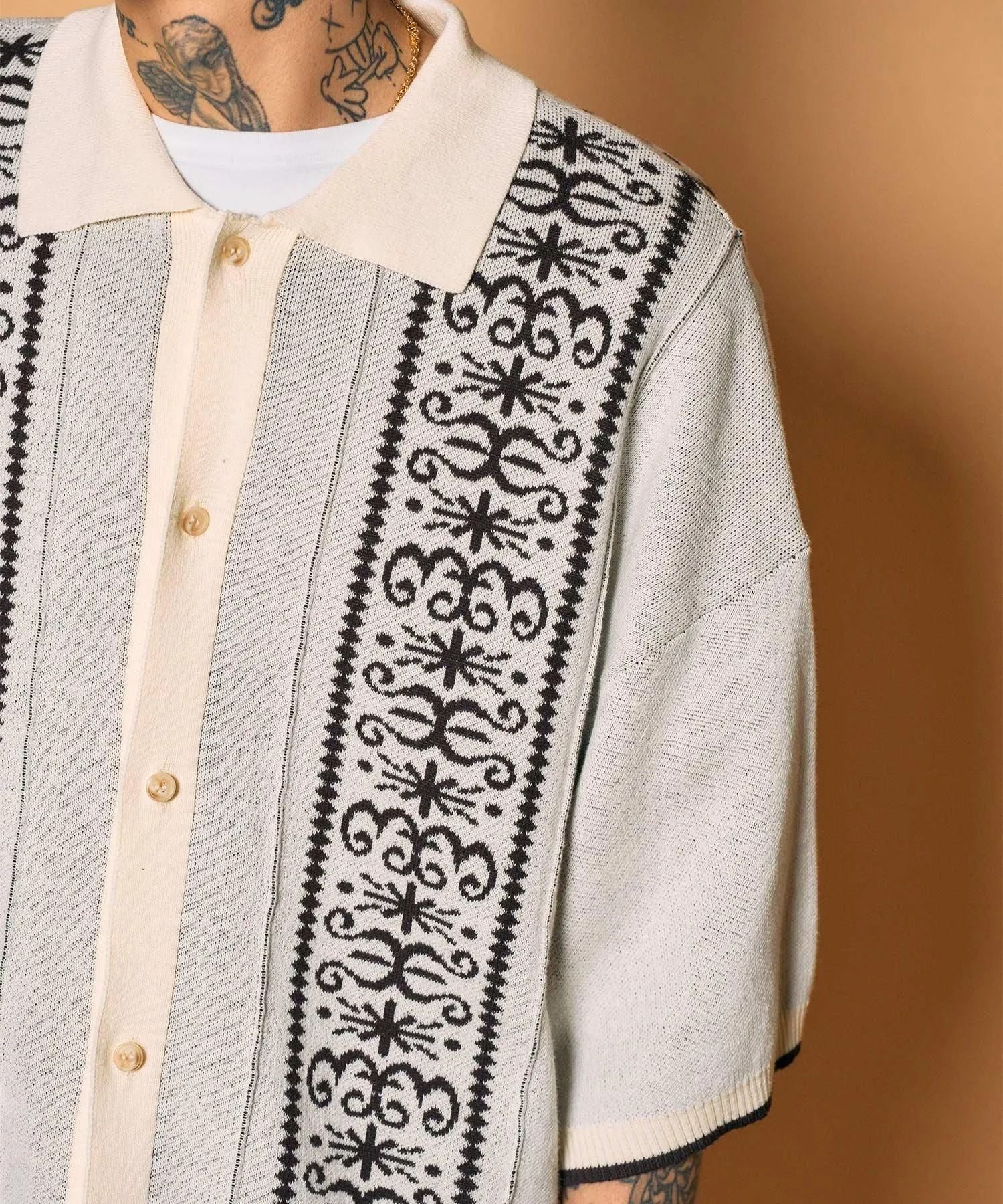 Jacquard knit shirt