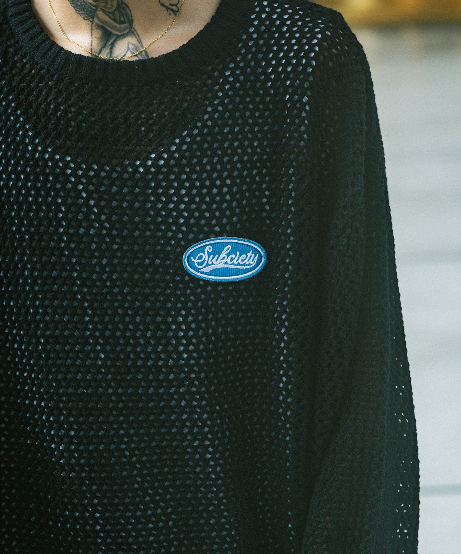 MESH KNIT-PULLOVER