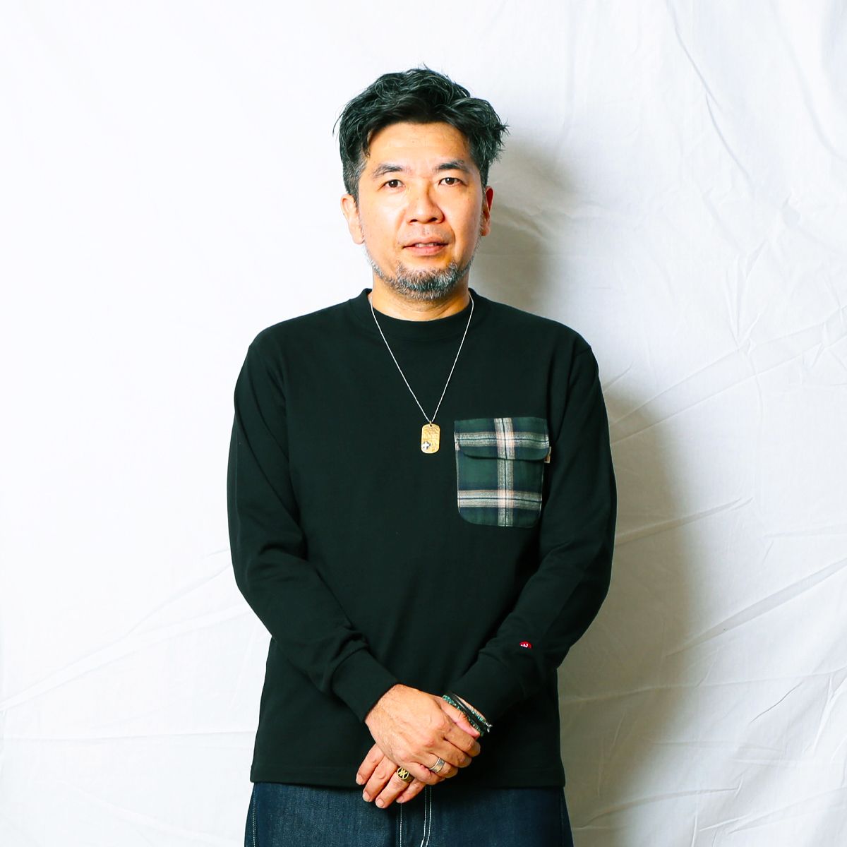 81.oz US  Cotton L/S -CHECK POCKET
