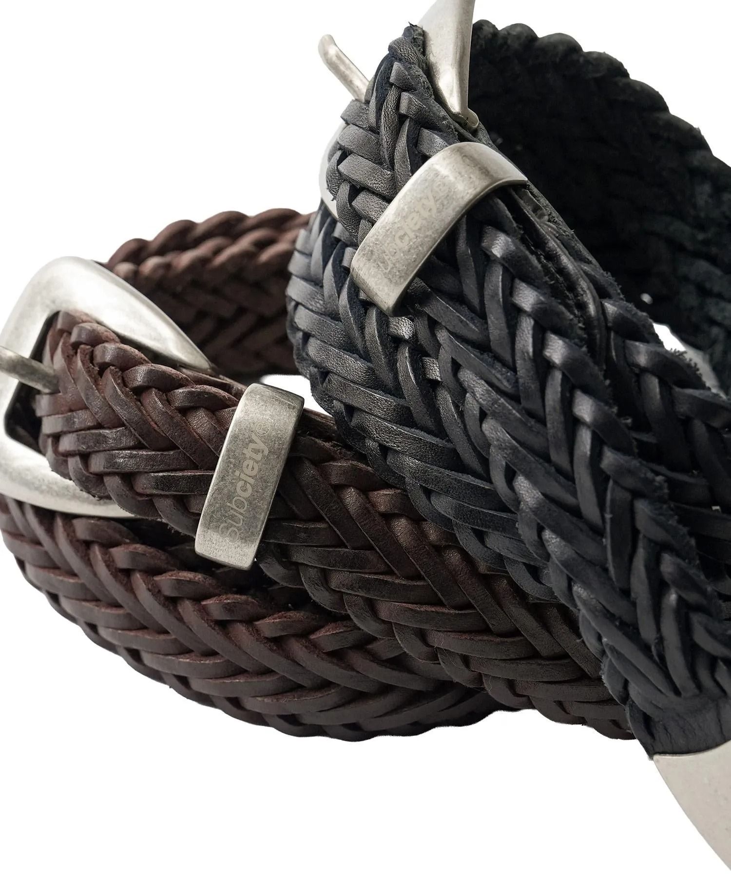 Leather mesh belt
