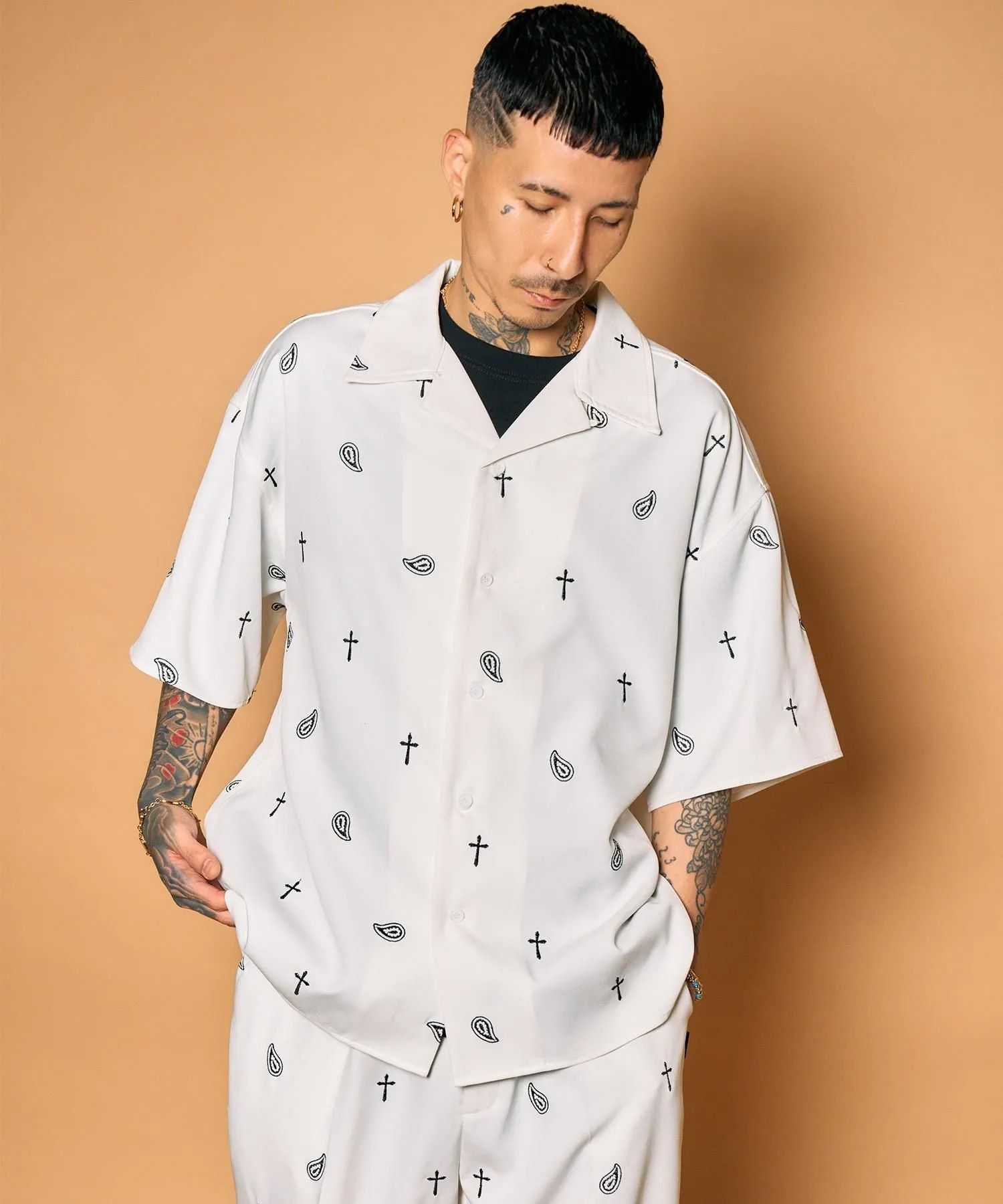 All-over embroidered shirt
