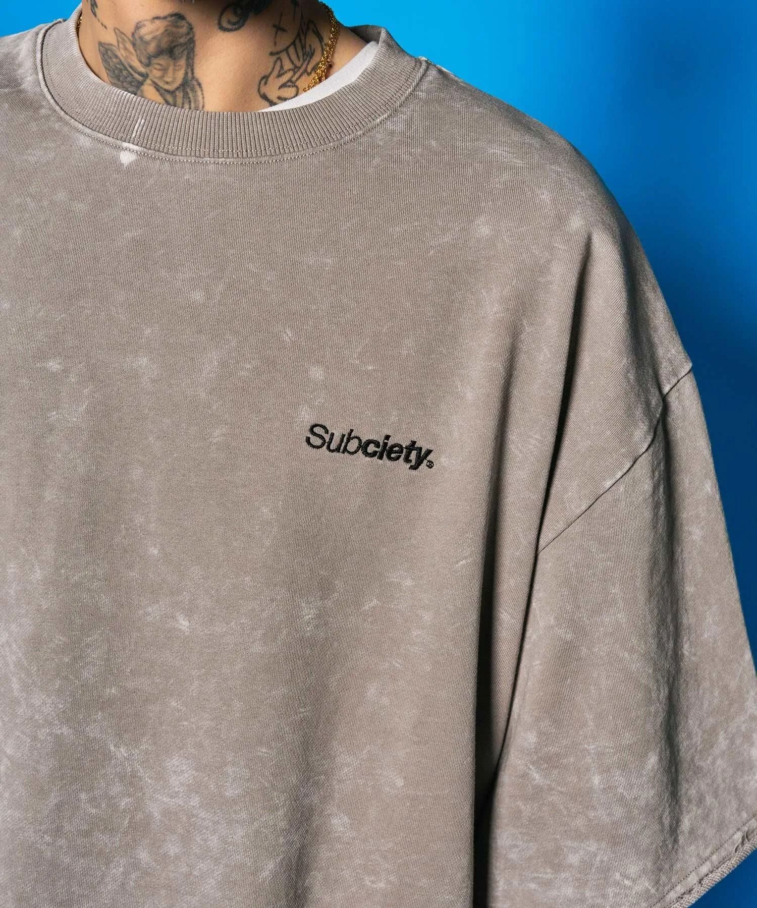 Washed sweat drawstring tee