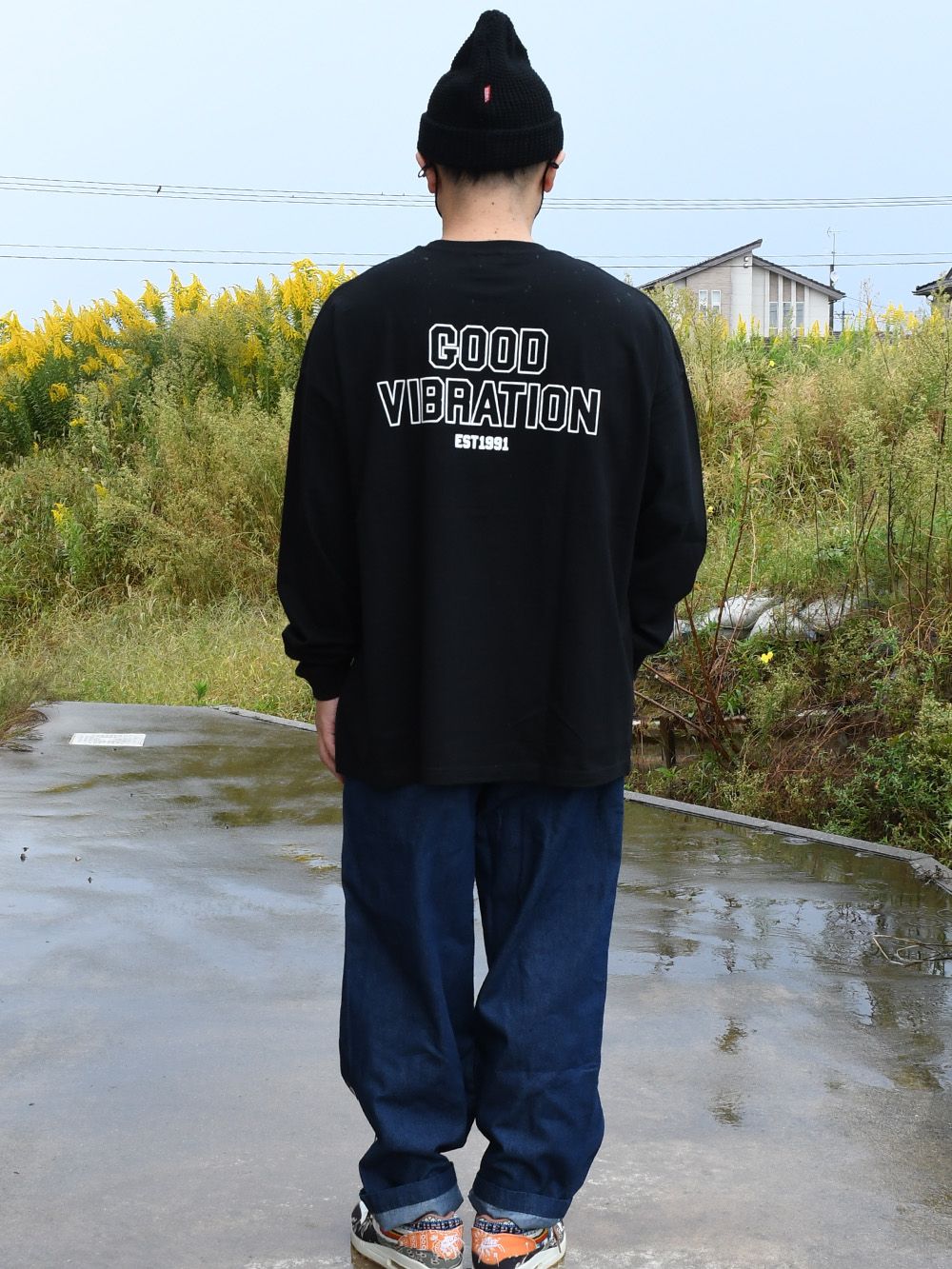BLOCK COLLEGE BIGSILHOUETTE LS-TEE