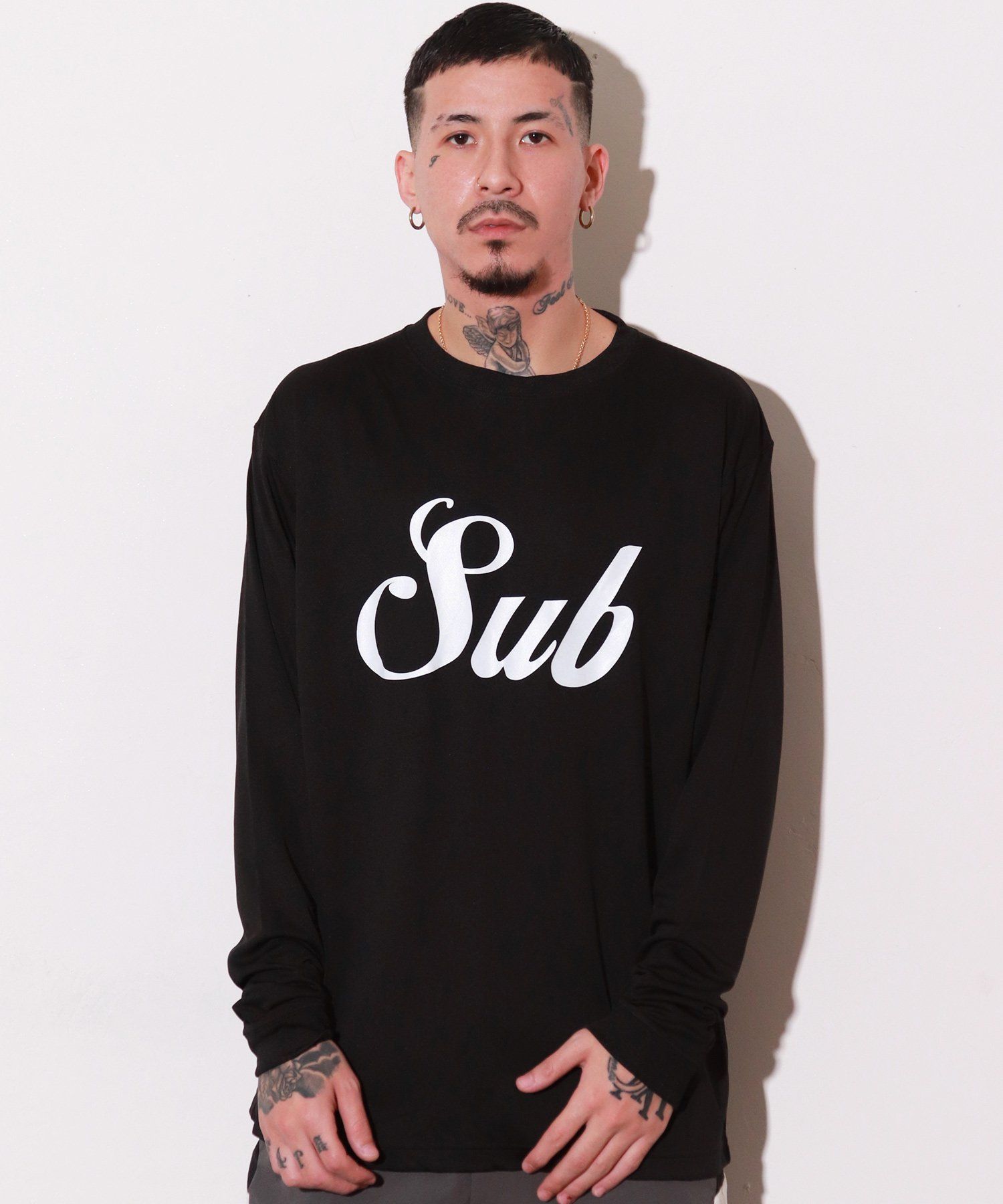 DRY TEE L/S-MIDDLE LOGO-