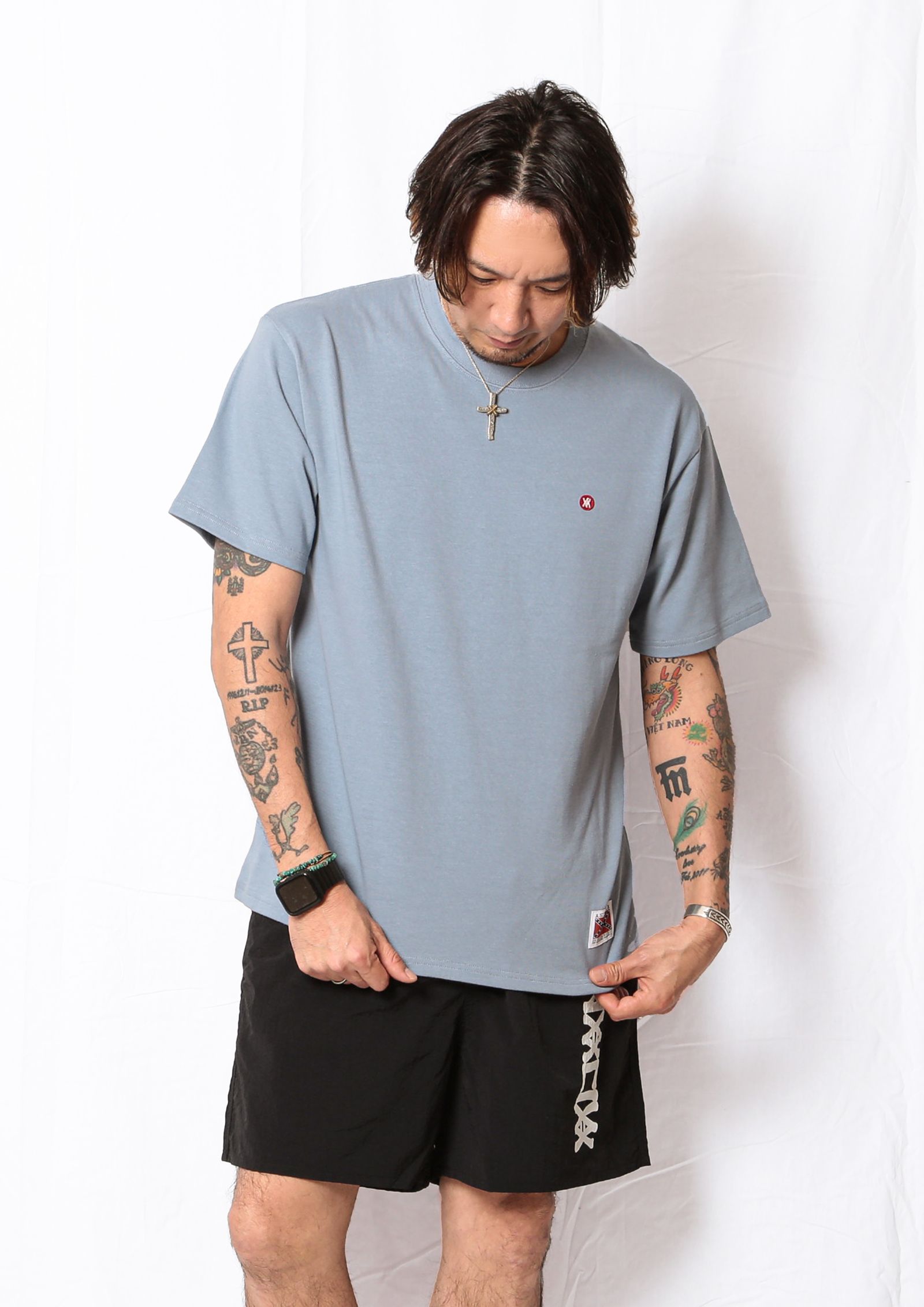 HEAVY S/S TEE-CUBE PRINT LOGO
