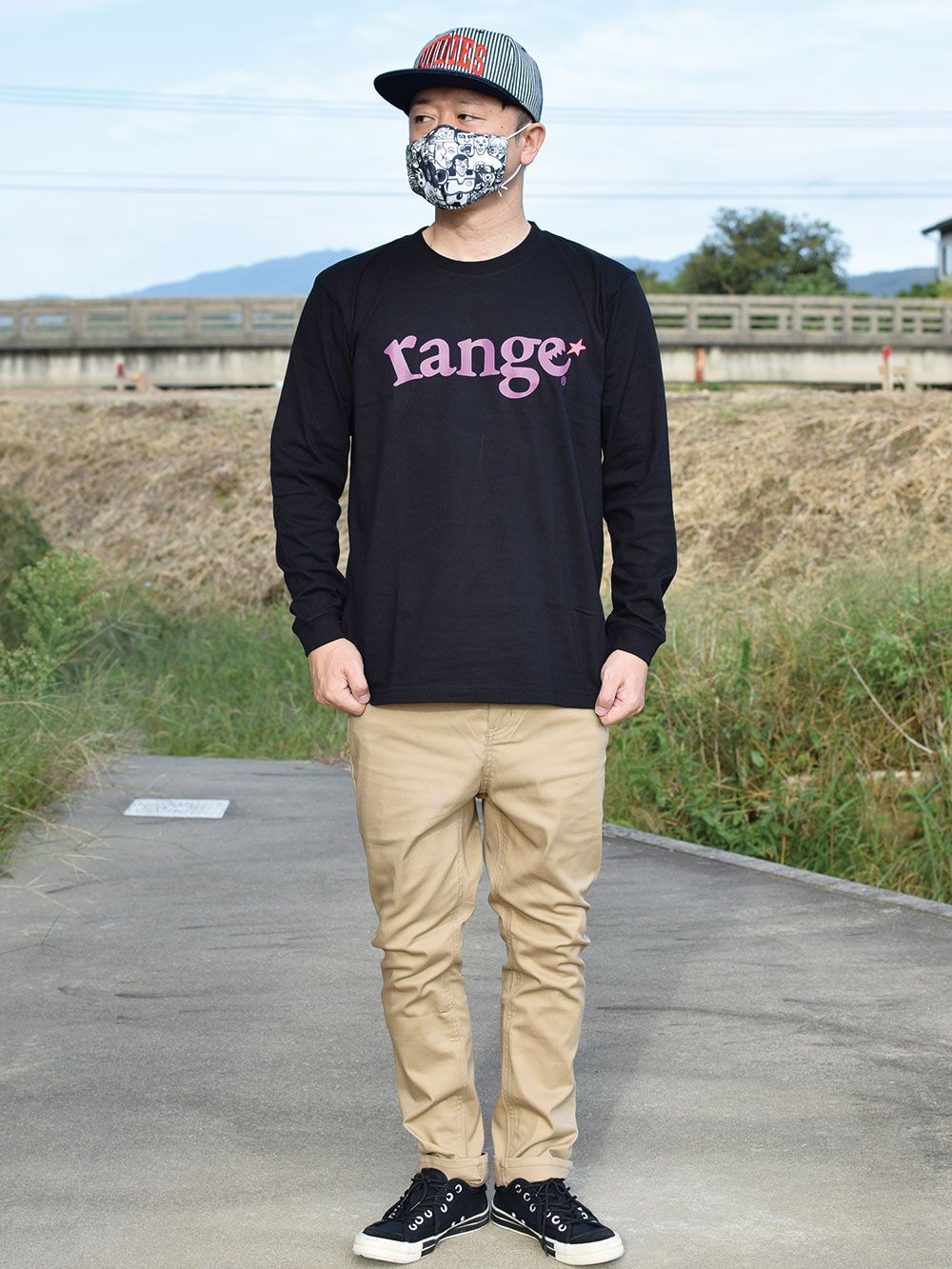 range fluorescence logo L/S tee