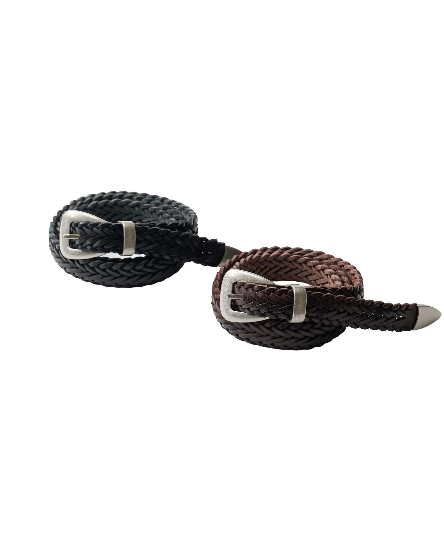 Leather mesh belt