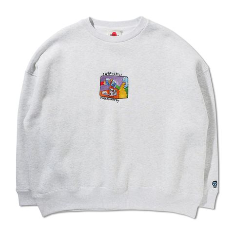 のみすぎてる男刺繍トレーナー