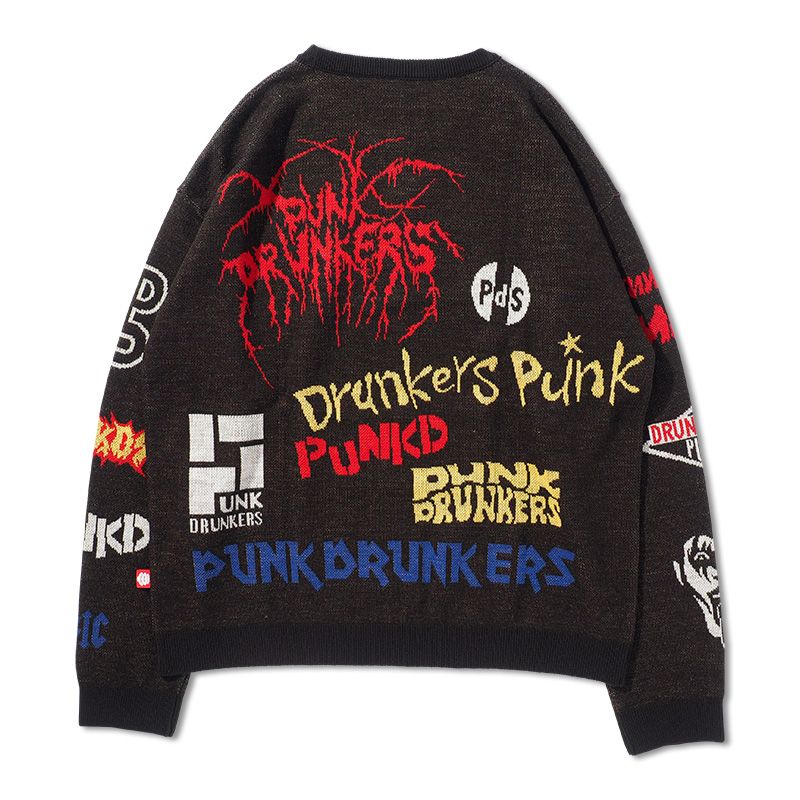 PUNK DRUNKERS - ロゴいろいろニット | DOLL