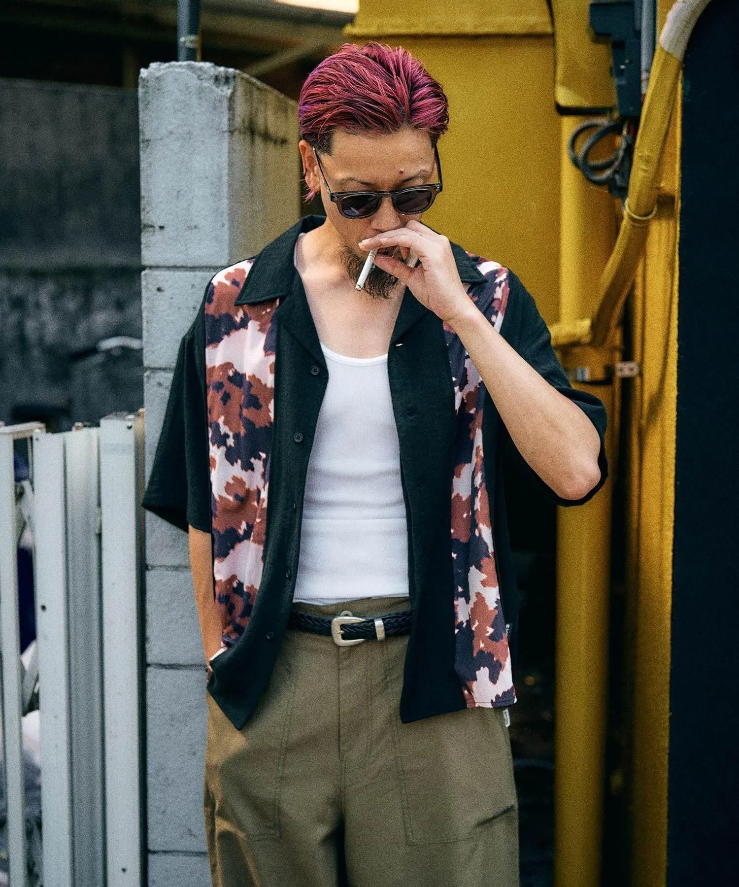 Patterned panel shirt