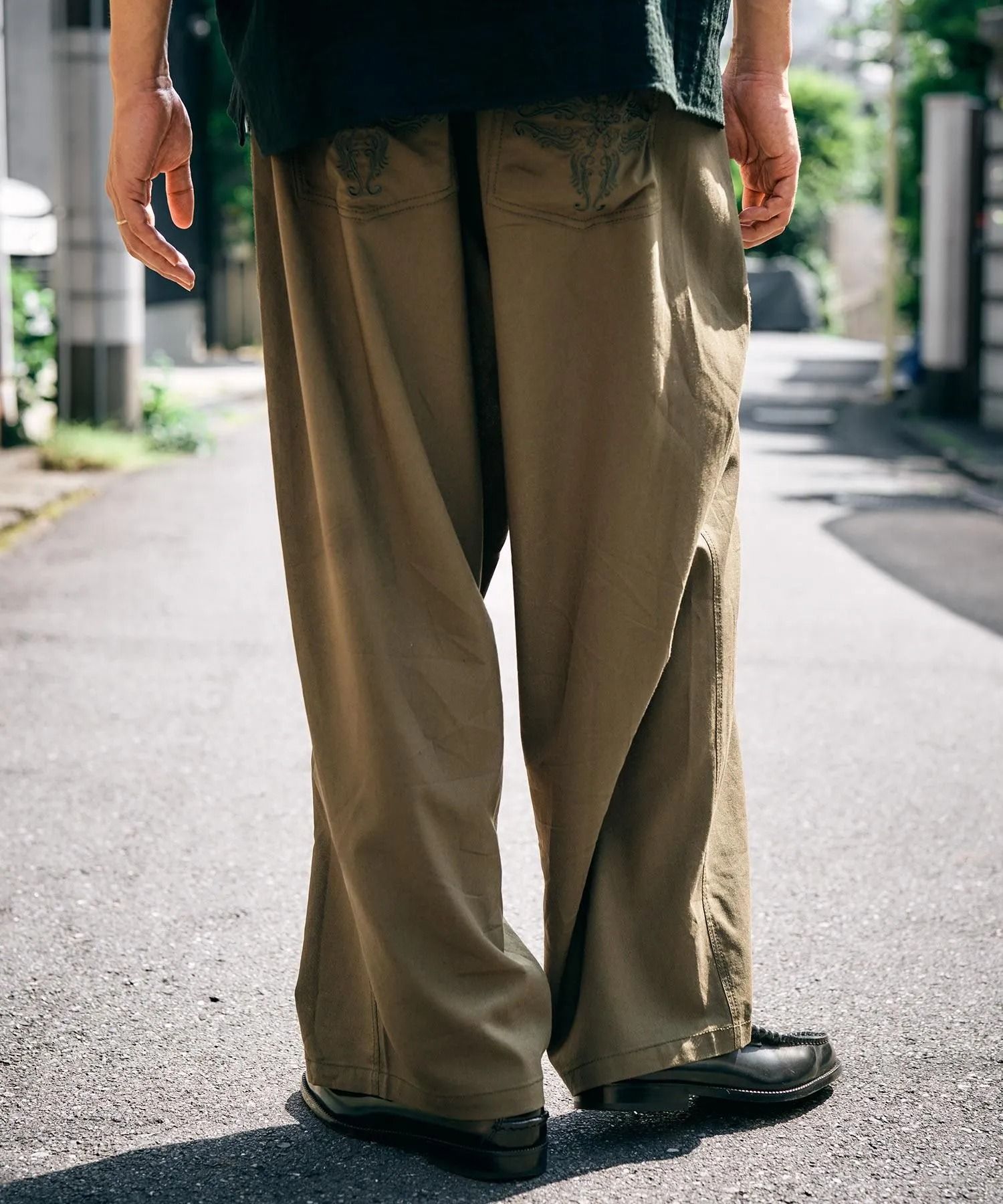 Linen blend baker pants