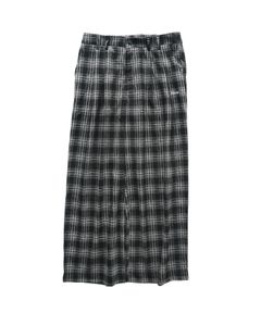 Wide straight check slacks