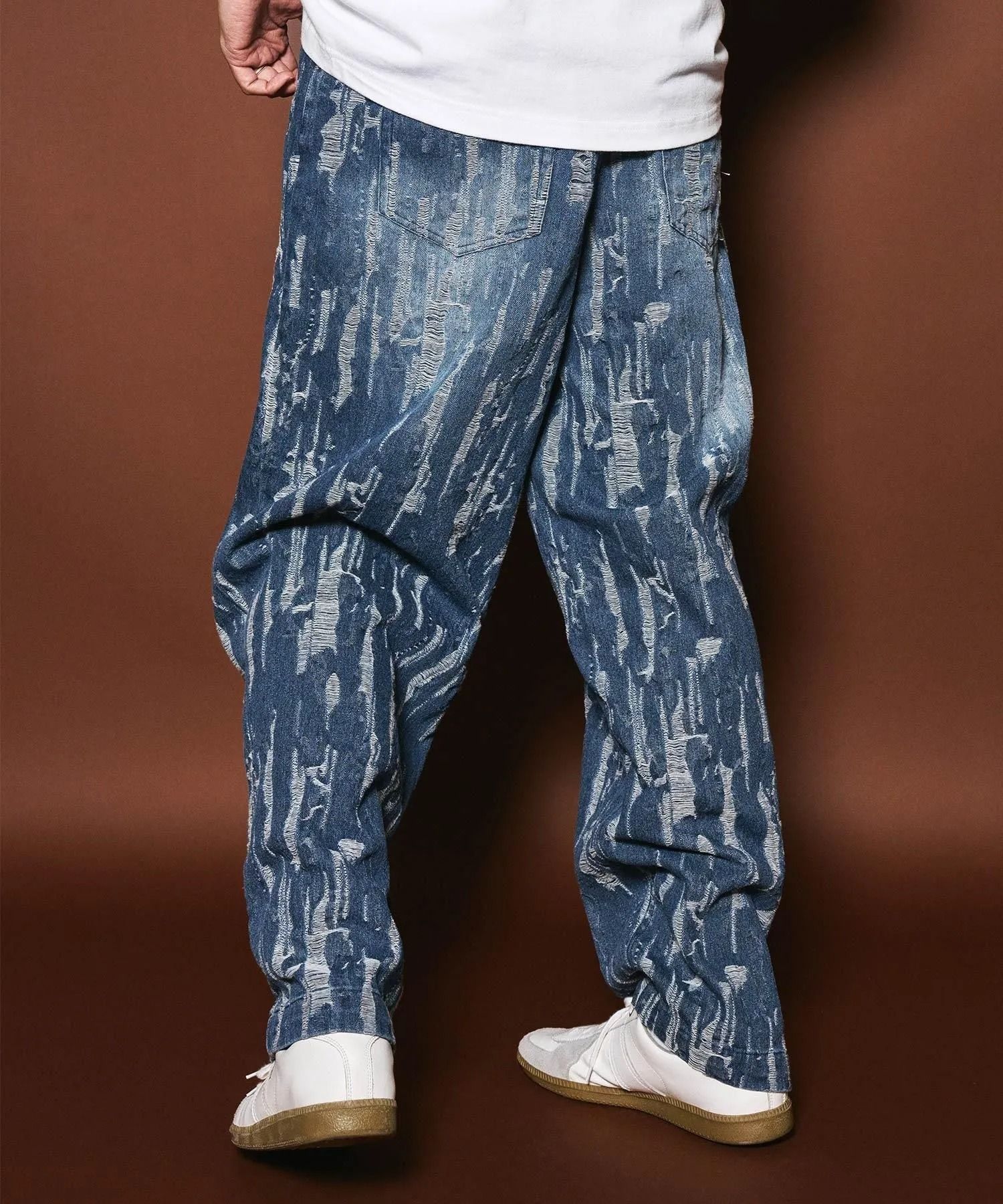 Splited denim pants