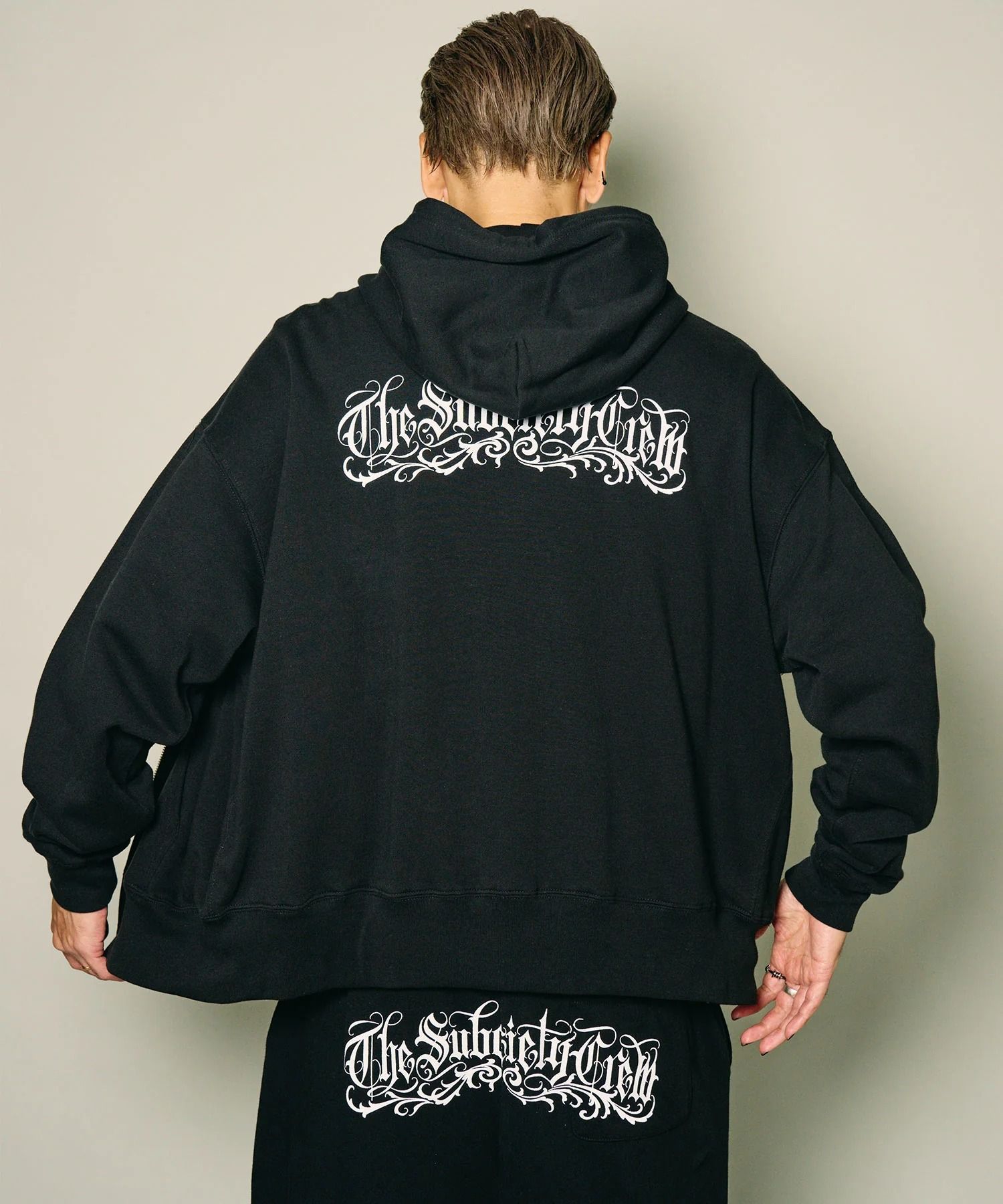 Boxy double zip up hoodie