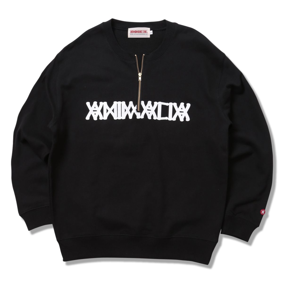 HALF-ZIP CREW NECK SWEAT - LOGO