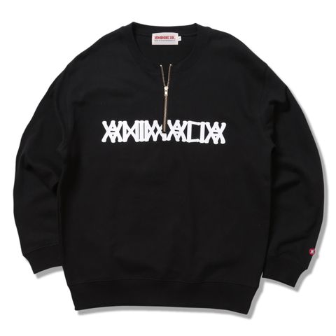 HALF-ZIP CREW NECK SWEAT - LOGO