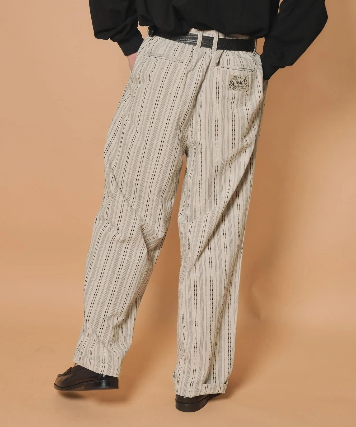Jacquard stripe slacks