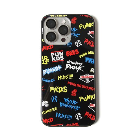 TEMPERED GLASS iPhone CASE / PDS総柄ロゴ