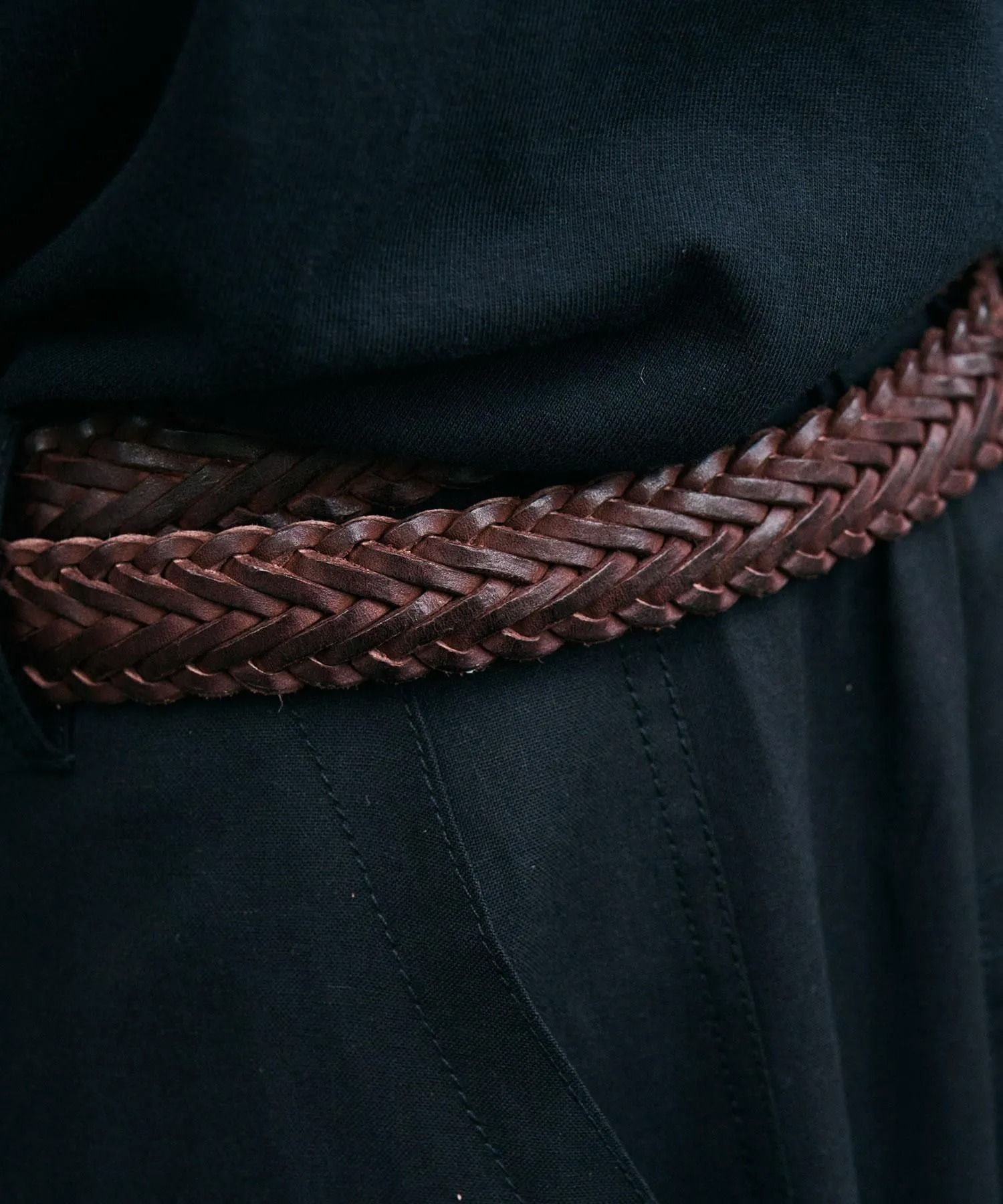 Leather mesh belt