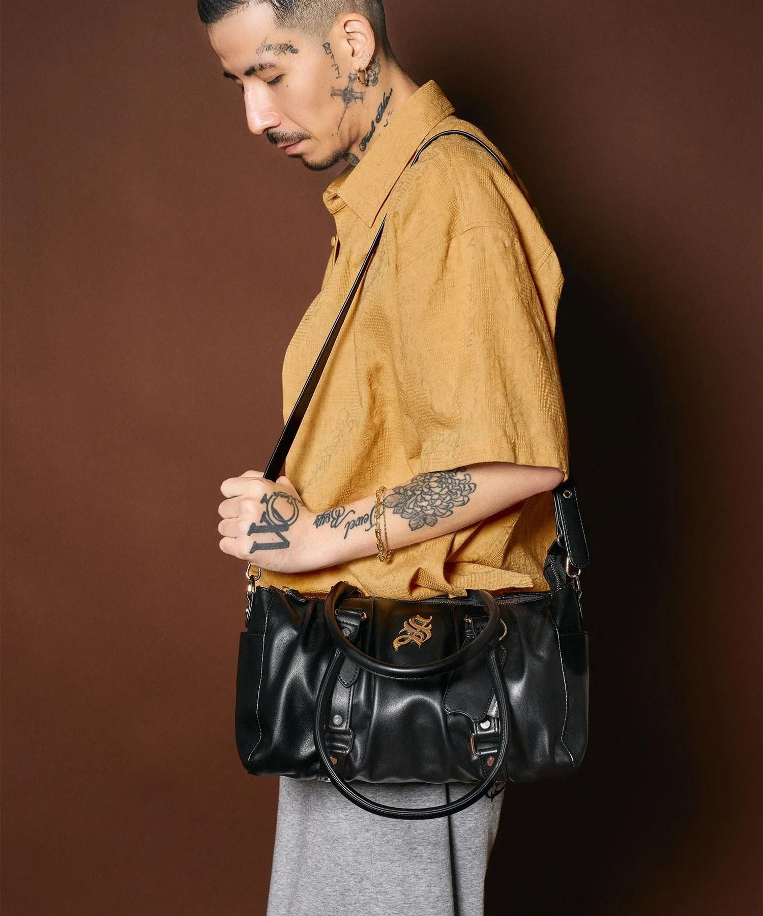 Gathered boston bag
