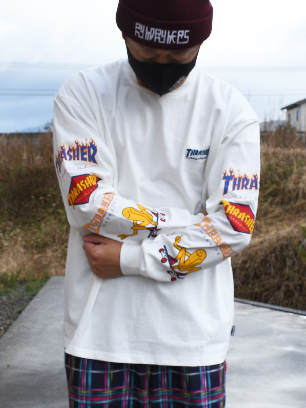 THRASHER Sleeve Logo L/S Tee