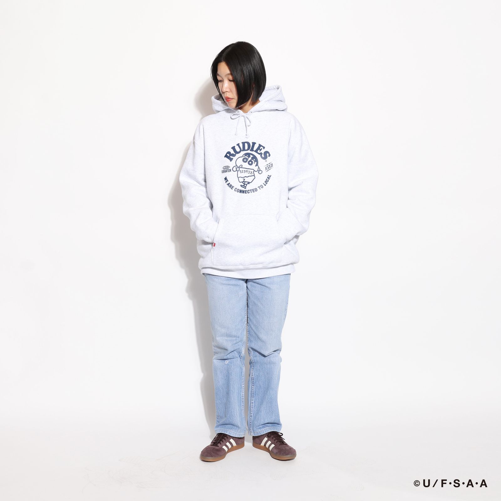 RUDIE'SxCRAYON SHINCHAN CIRCLEMOSH HOOD SWEAT