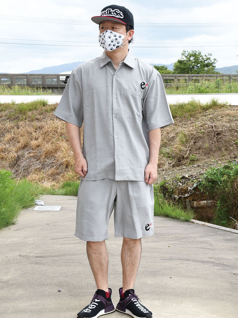 rg poly chambray easy shorts