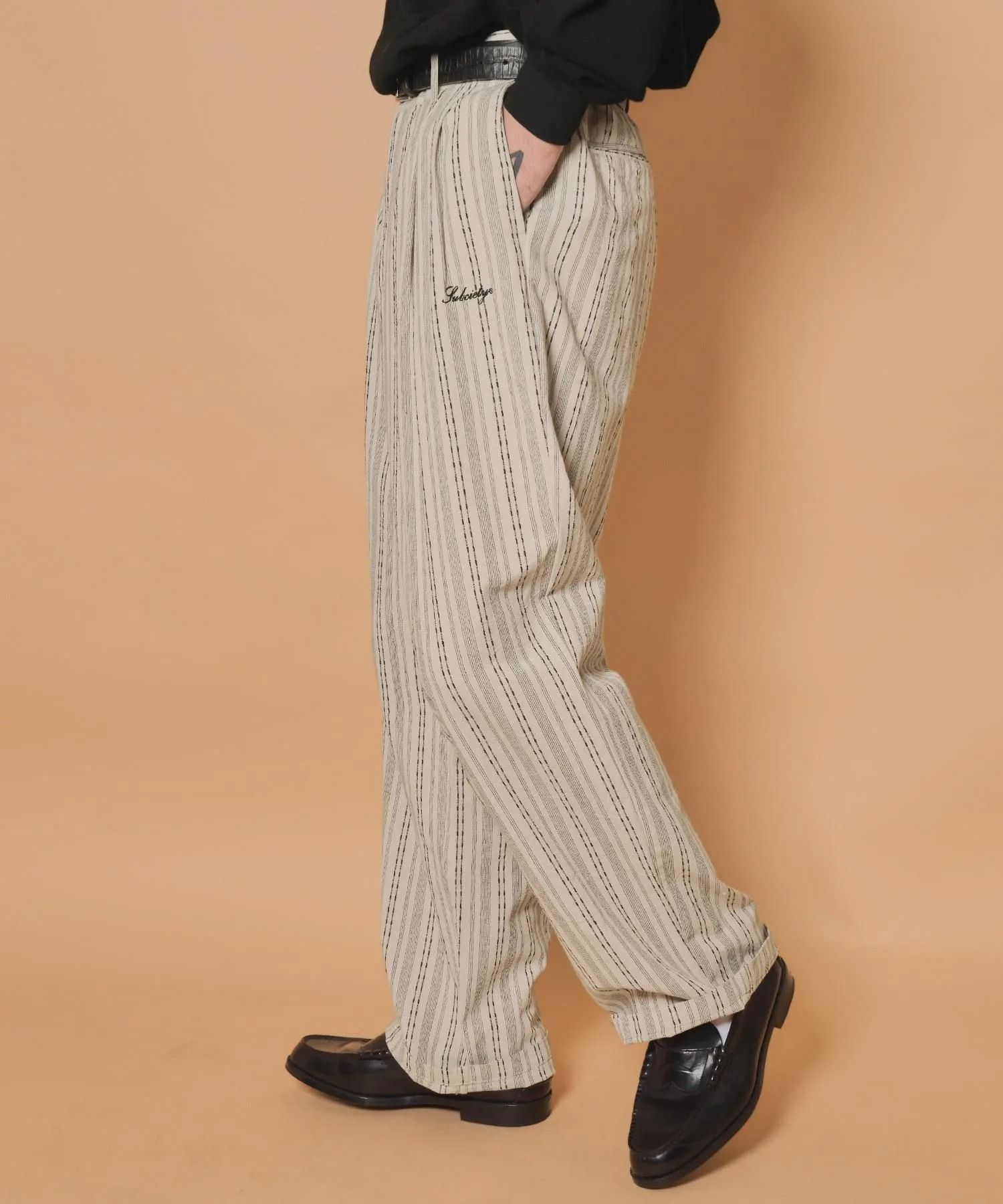 Jacquard stripe slacks