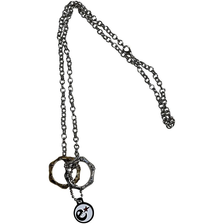 rg silver&gold pair ring necklace