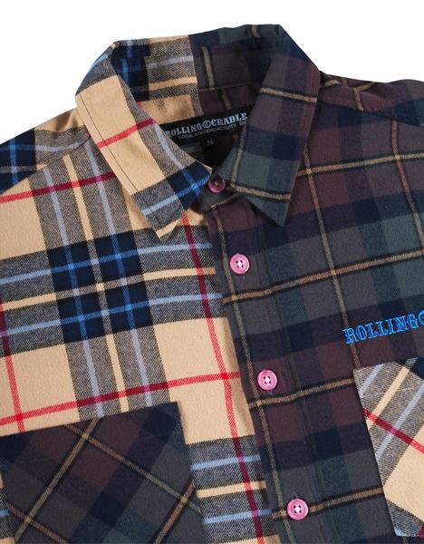 SPLIT PLAID-SHIRT