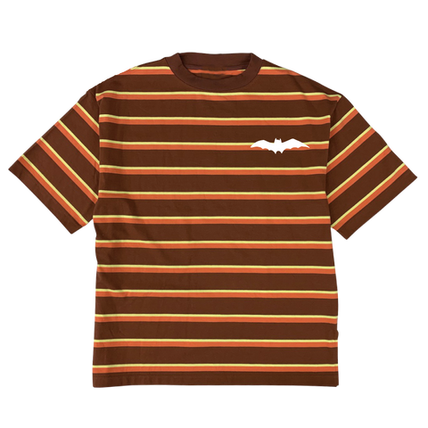 rg stripe combination mock neck T