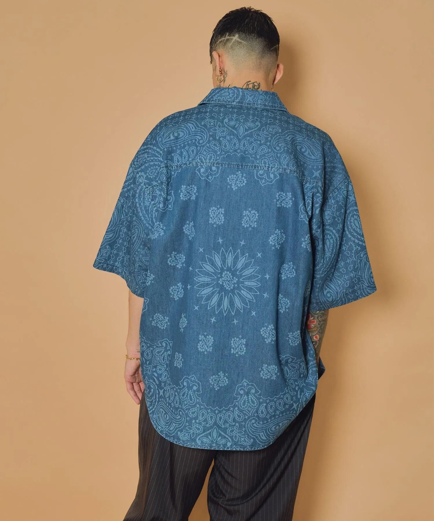 Loose fit denim shirt