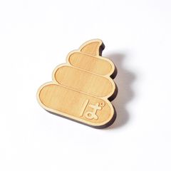 木製バッチ / うんこ