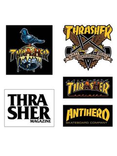 THRASHER X ANTIHERO 5-PK STICKER