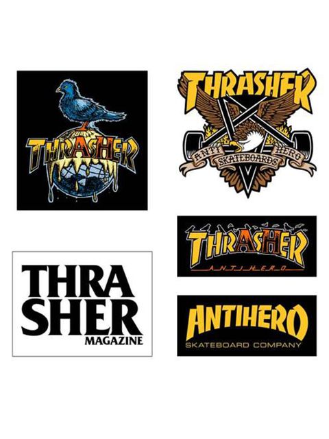 THRASHER X ANTIHERO 5-PK STICKER