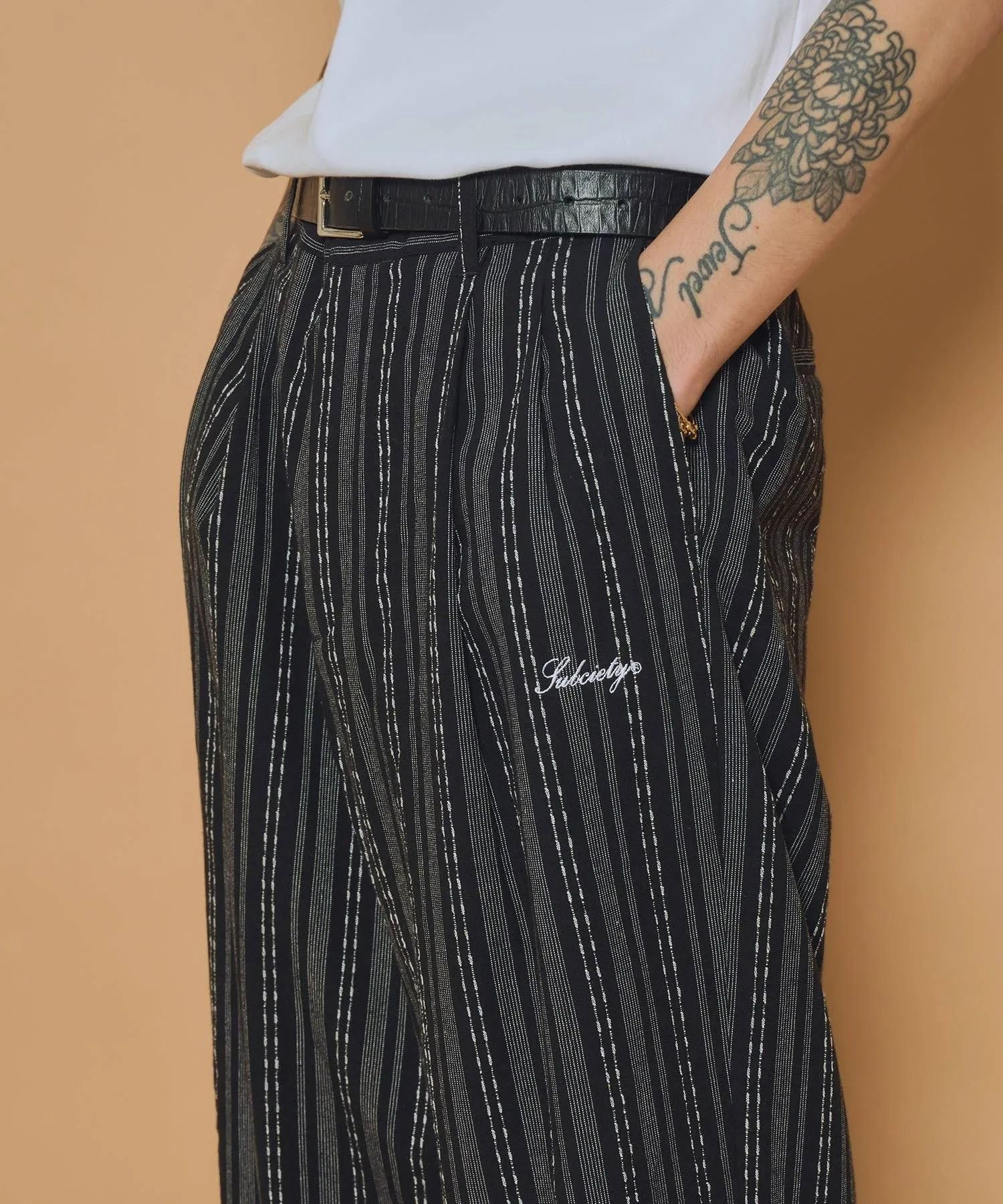 Jacquard stripe slacks