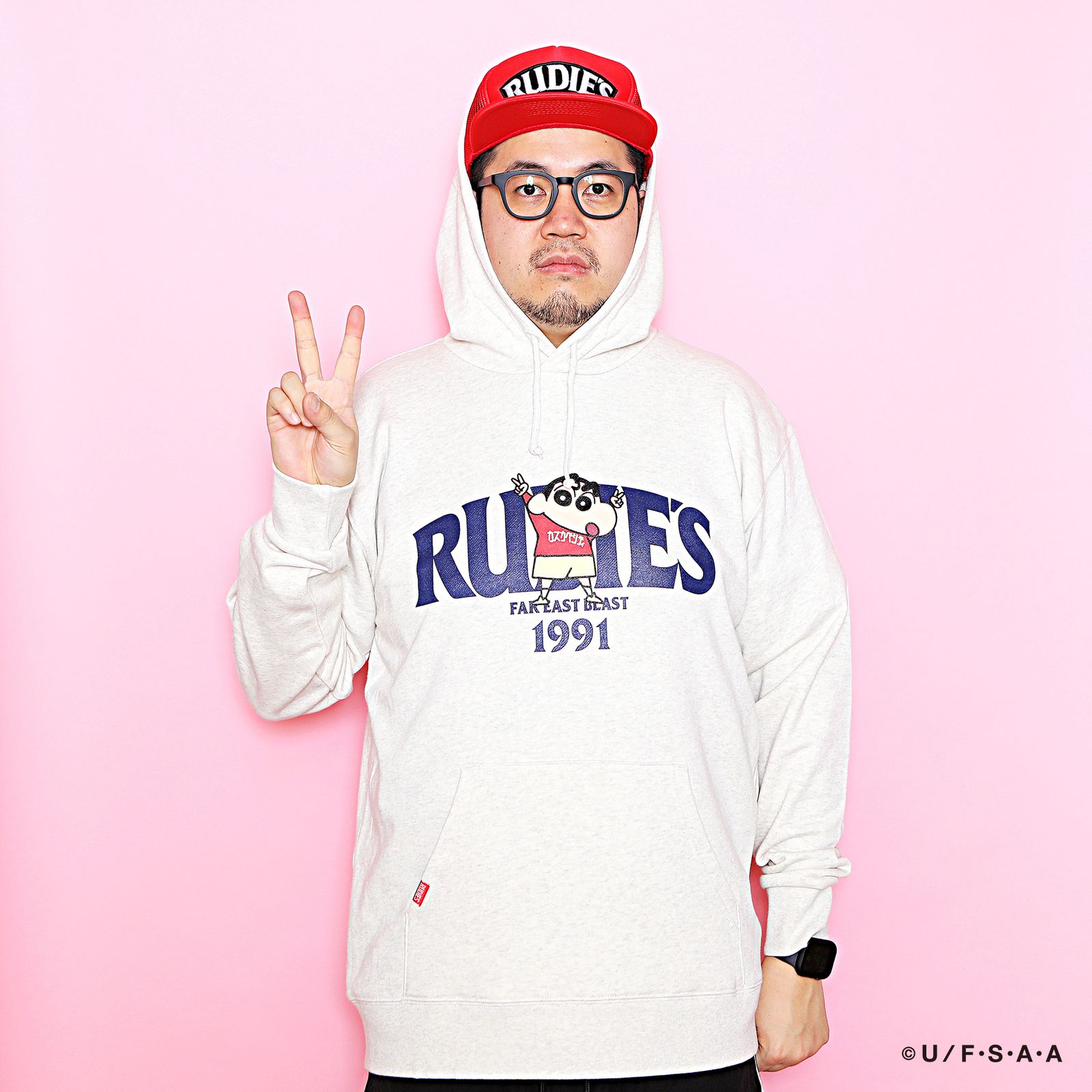 RUDIE'S x CRAYON SHINCHAN PEACE HOOD SWEAT
