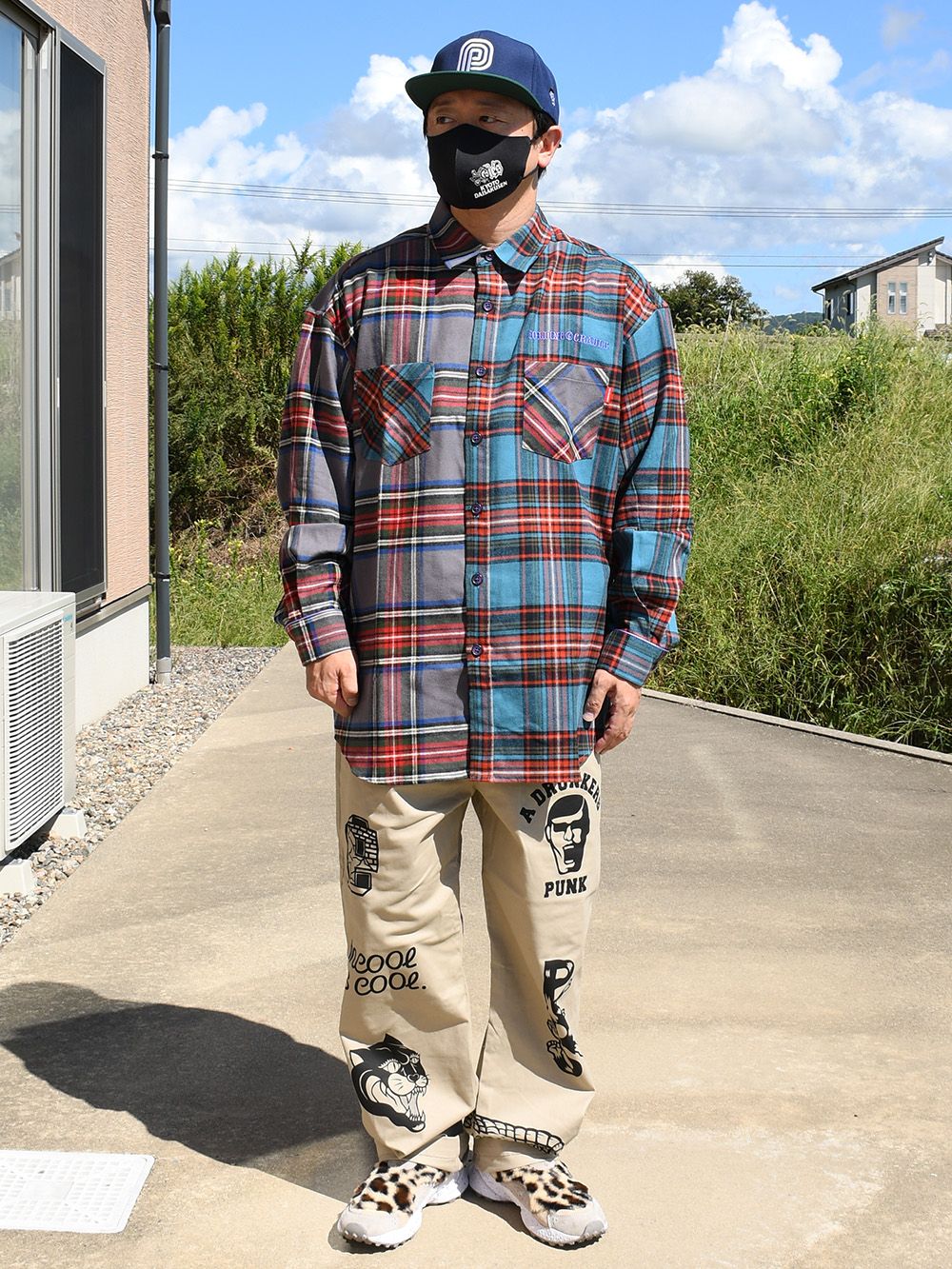 SPLIT PLAID-SHIRT