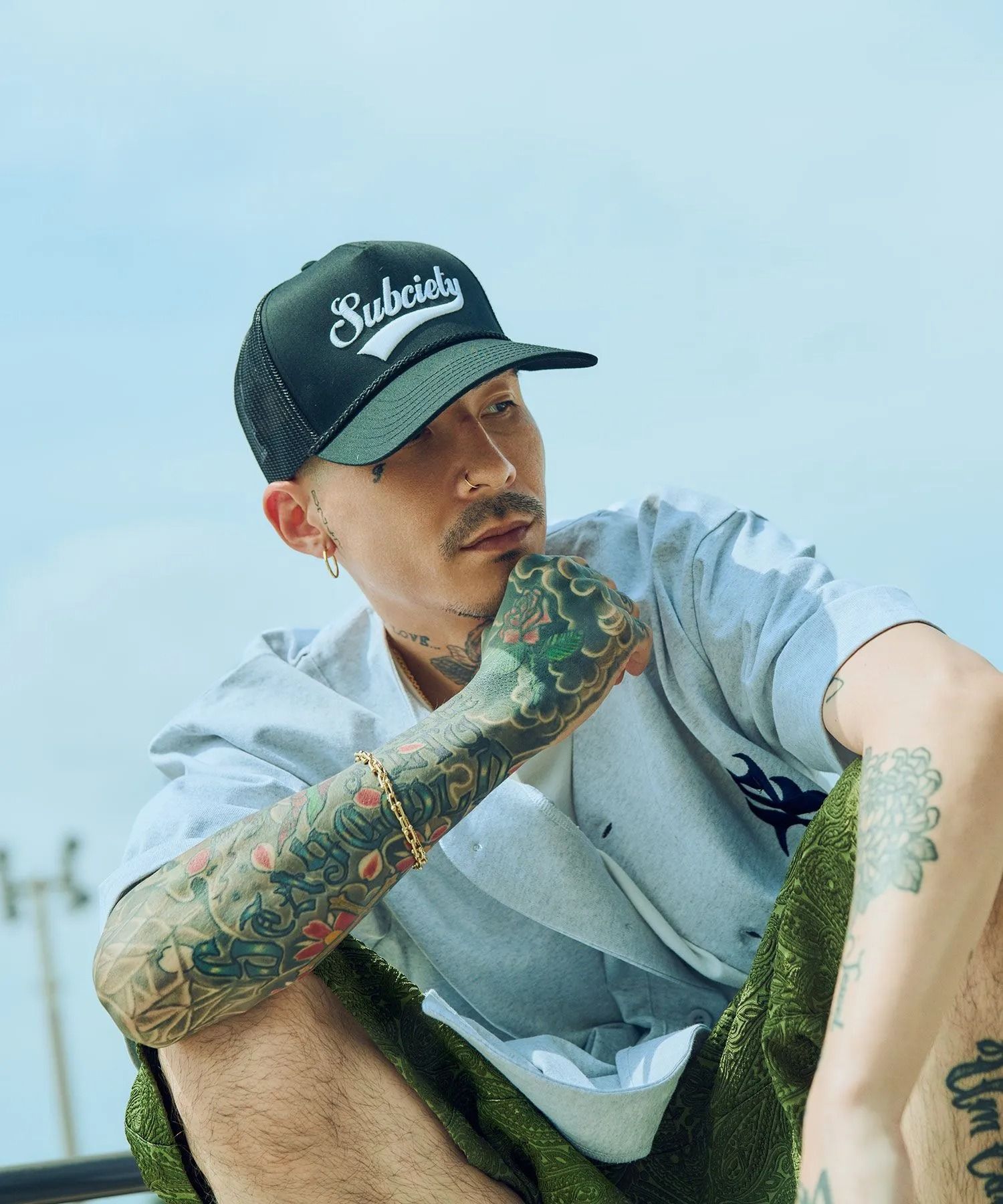 Embroidery mesh cap