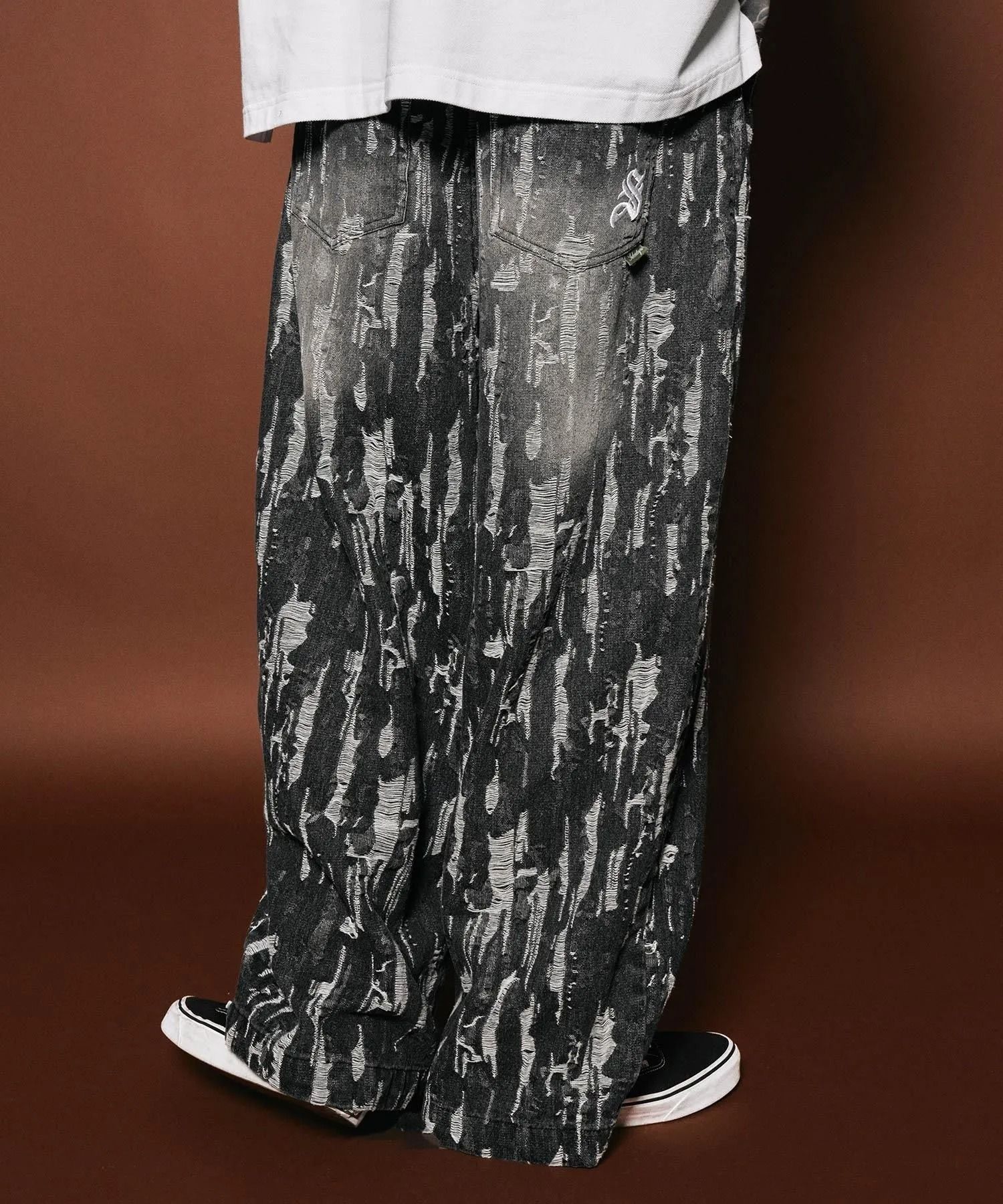 Splited denim pants