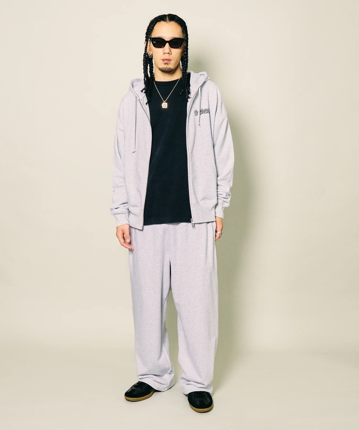 Boxy double zip up hoodie