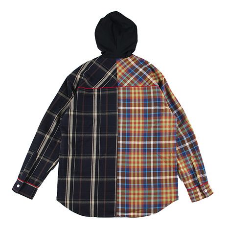 HOOD CHECK-SHIRT