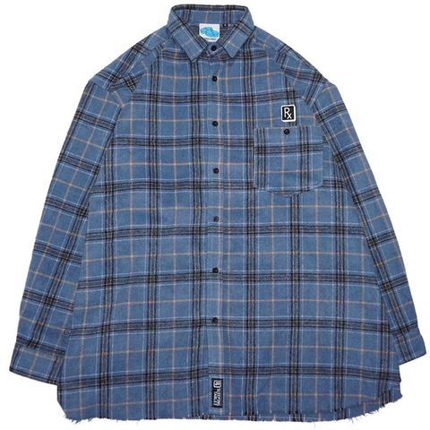 STONE [ FRAYED HEM LOOSE SHIRTS ]