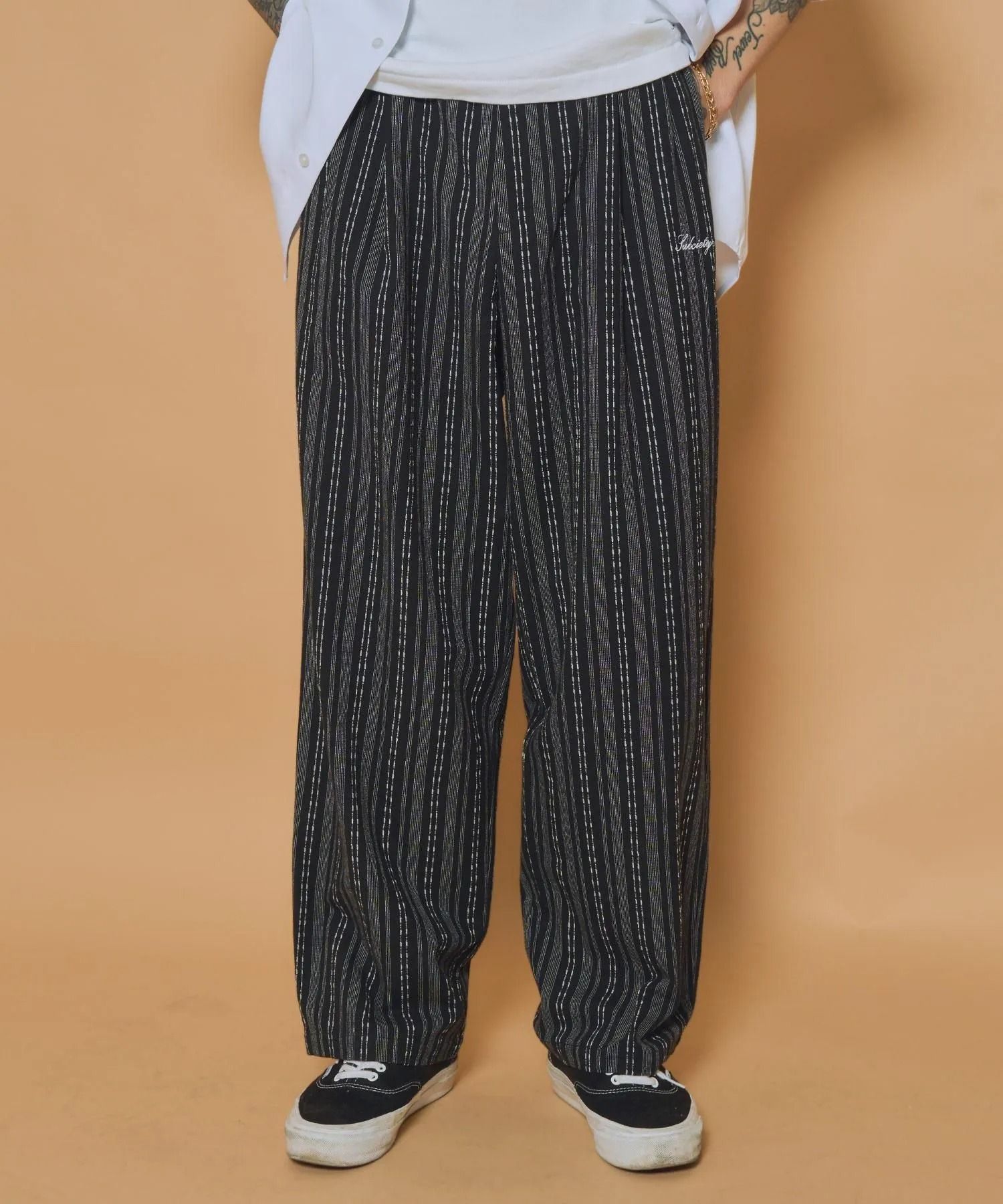 Jacquard stripe slacks