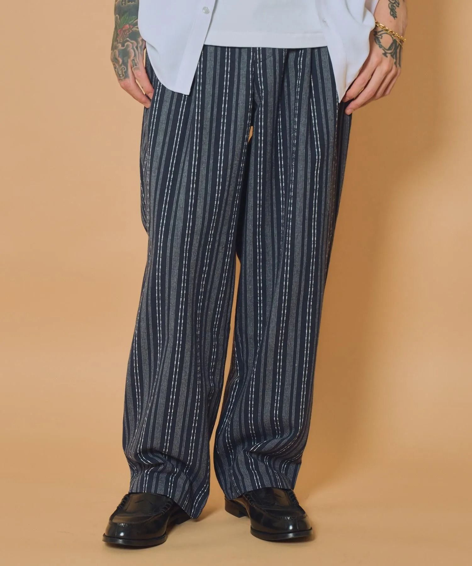 Jacquard stripe slacks